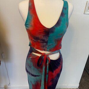 Open Front Tie Dye Summer Dress
